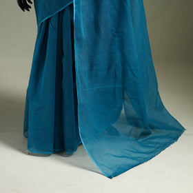 Blue - Nazaakat Kota Doria Cotton Plain Saree with Blouse & Jewellery Set 86