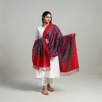 Purple - Handloom Mercerized Cotton Pochampally Ikat Dupatta 01