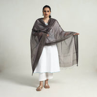 Black - Handloom Silk Cotton Zari Work Maheshwari Dupatta 01