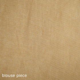 Beige - Nazaakat Kota Doria Cotton Plain Saree with Blouse & Jewellery Set 92