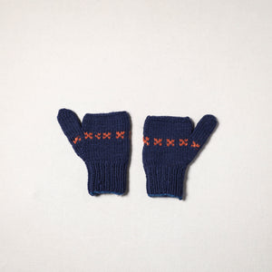 Blue - kullu karishma hand knitted merino wool gloves