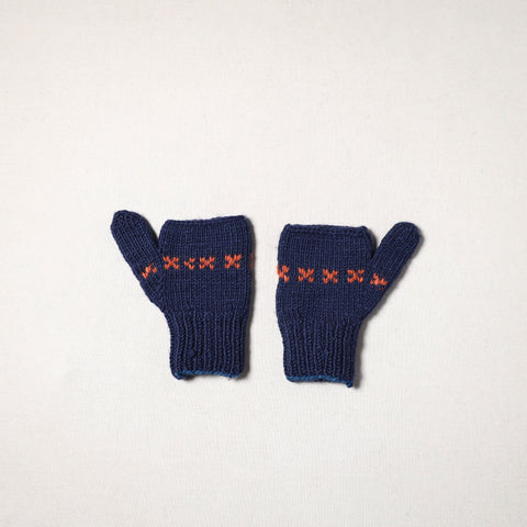 Blue - kullu karishma hand knitted merino wool gloves