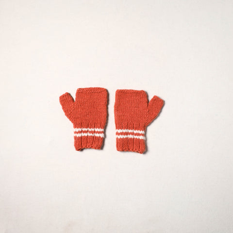 Orange - kullu karishma hand knitted merino wool gloves