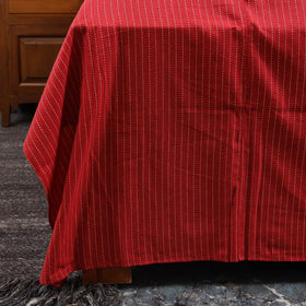 Red - jacquard with modal silk patch cotton bedsheet set 01