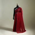 Red - Nazaakat Kota Doria Cotton Plain Saree with Blouse & Jewellery Set 93