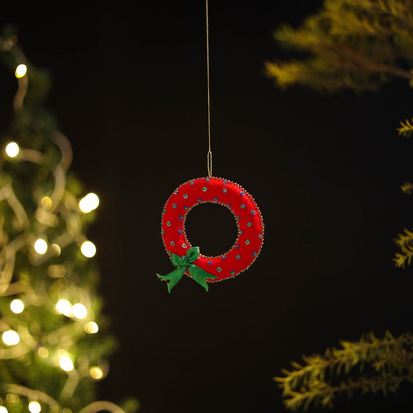 Wreath Felt Ornament - Handmade Christmas Decor 54