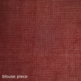Red - Nazaakat Kota Doria Cotton Plain Saree with Blouse & Jewellery Set 93