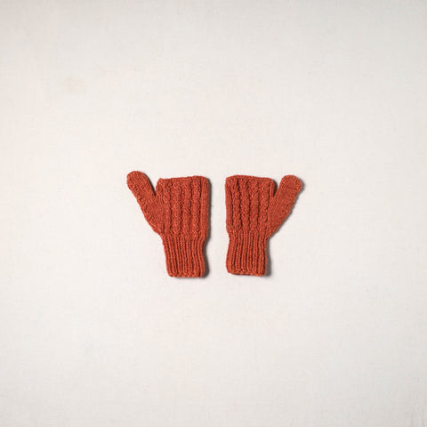 Orange - kullu karishma hand knitted merino wool gloves