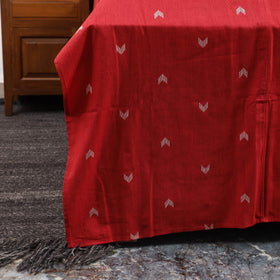 Red - jacquard with modal silk patch cotton bedsheet set 04