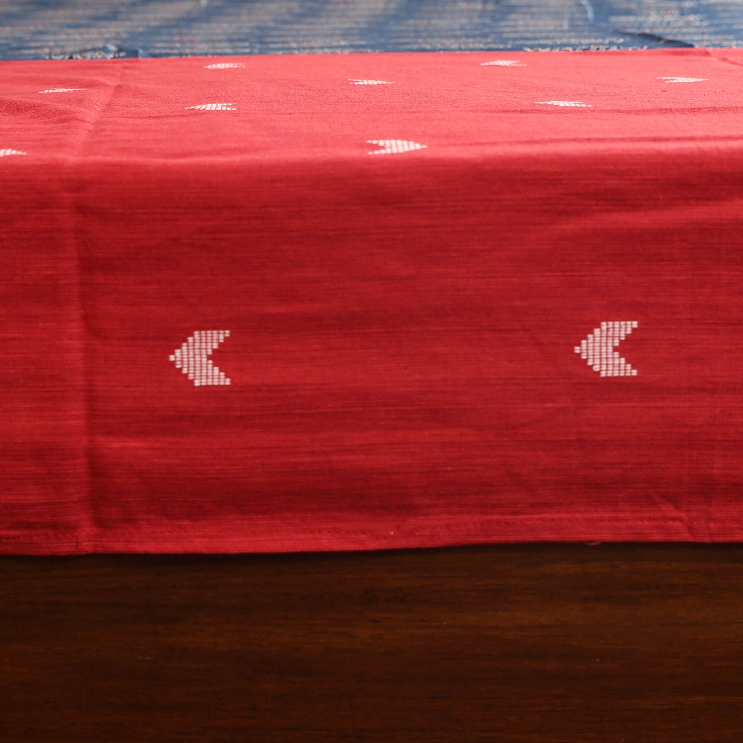 Red - jacquard with modal silk patch cotton bedsheet set 04