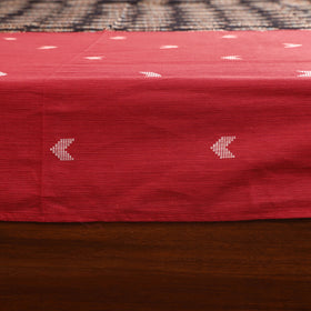 Red Jacquard with Ajrakh Modal Silk Patch Cotton Bedsheet Set