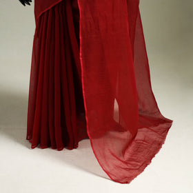 Red - Nazaakat Kota Doria Cotton Plain Saree with Blouse & Jewellery Set 96