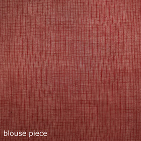 Red - Nazaakat Kota Doria Cotton Plain Saree with Blouse & Jewellery Set 96