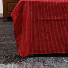 Red Jacquard with Ajrakh Modal Silk Patch Cotton Bedsheet Set