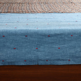 Blue - jacquard with modal silk patch cotton bedsheet set