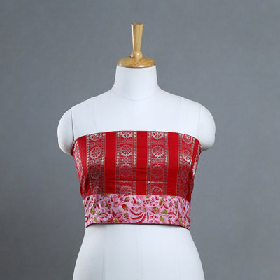 Red - Handmade Cotton Sambalpuri Ikat Blouse Piece 02