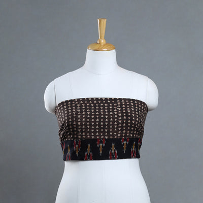 Brown - Block Printed Cotton Akola Blouse Piece 04