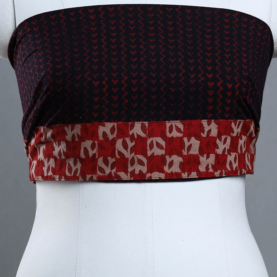 Maroon - Block Printed Cotton Akola Blouse Piece 06