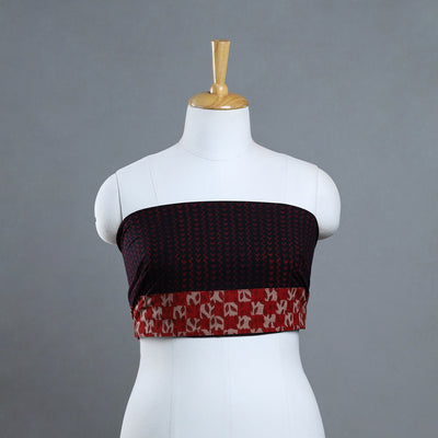 Maroon - Block Printed Cotton Akola Blouse Piece 06