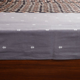 Grey Jacquard with Ajrakh Modal Silk Patch Cotton Bedsheet Set