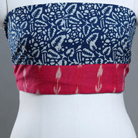 Blue - Hand Printed Cotton Batik Blouse Piece 07