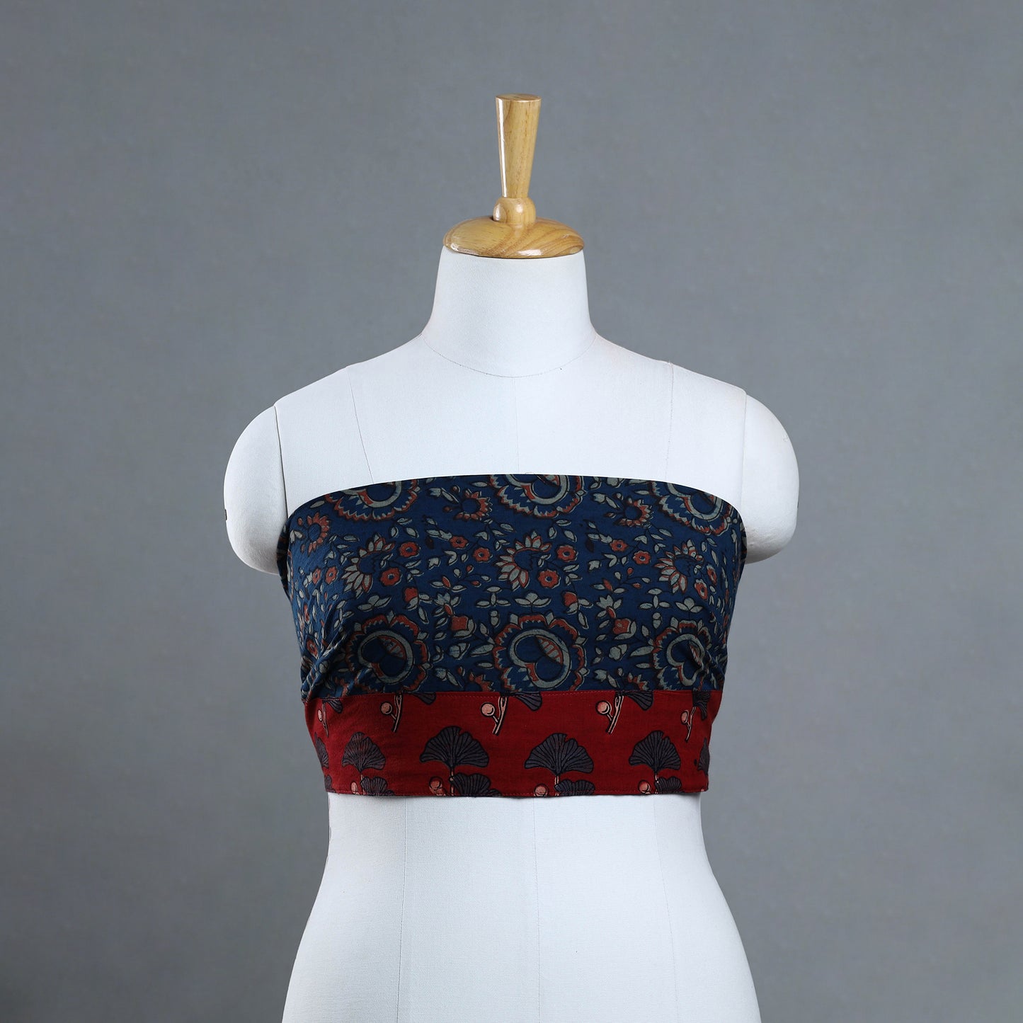 Blue - Block Printed Cotton Akola Blouse Piece 08