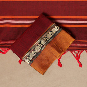 Maroon - 3pc cotton unstitched dharwad dress material