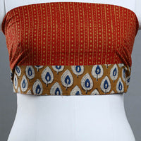 Orange - Block Printed Cotton Pipad Blouse Piece 09