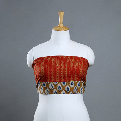 Orange - Block Printed Cotton Pipad Blouse Piece 09