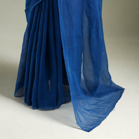 Blue - Nazaakat Kota Doria Cotton Plain Saree with Blouse & Jewellery Set 100