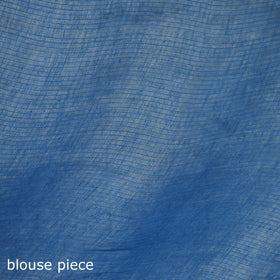 Blue - Nazaakat Kota Doria Cotton Plain Saree with Blouse & Jewellery Set 100