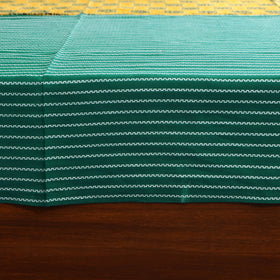 Green Jacquard with Ajrakh Modal Silk Patch Cotton Bedsheet Set