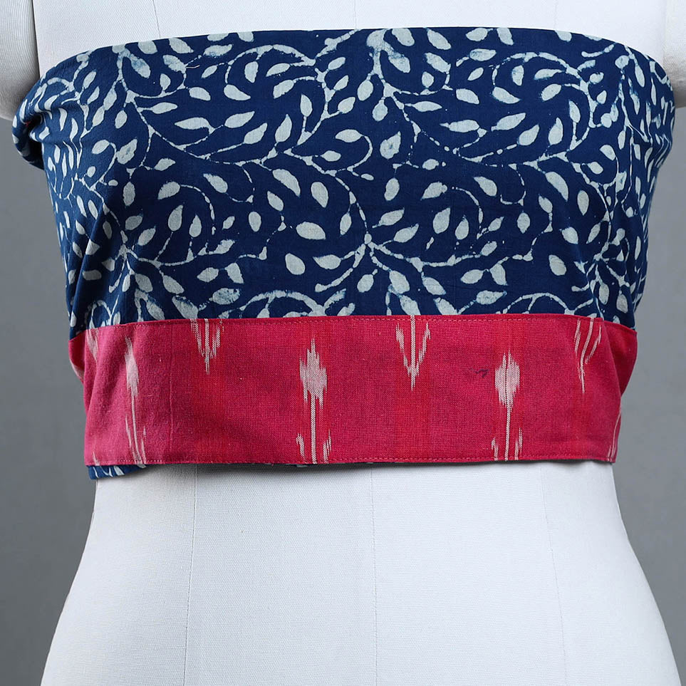 Blue - Block Printed Cotton Akola Blouse Piece 15