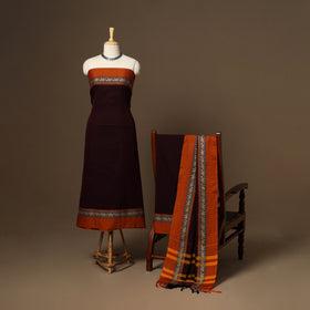 Maroon - 3pc cotton unstitched dharwad dress material