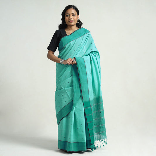 Green - Mangalagiri Handloom Cotton Thread Buti Saree