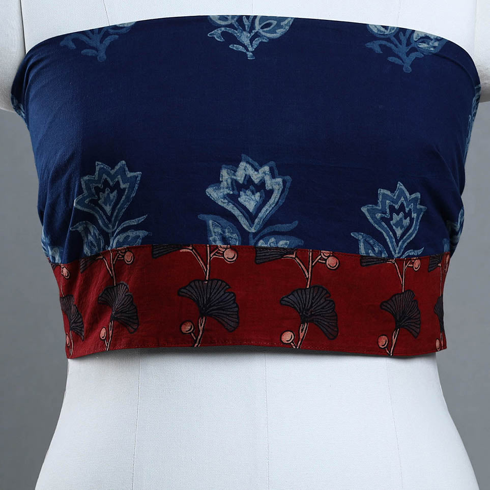 Blue - Block Printed Cotton Akola Blouse Piece 17