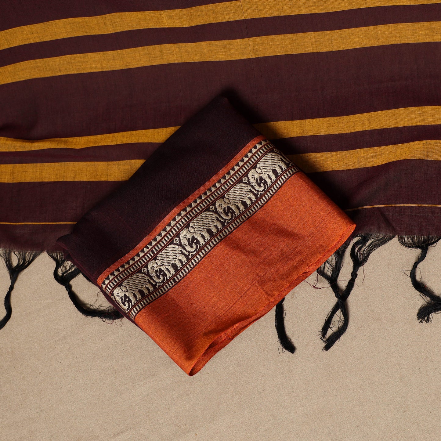 Maroon - 3pc cotton unstitched dharwad dress material