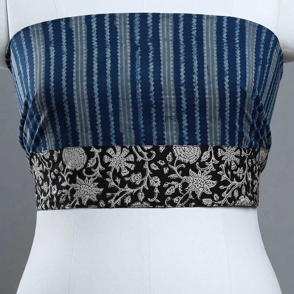 Blue - Block Printed Cotton Akola Blouse Piece 19