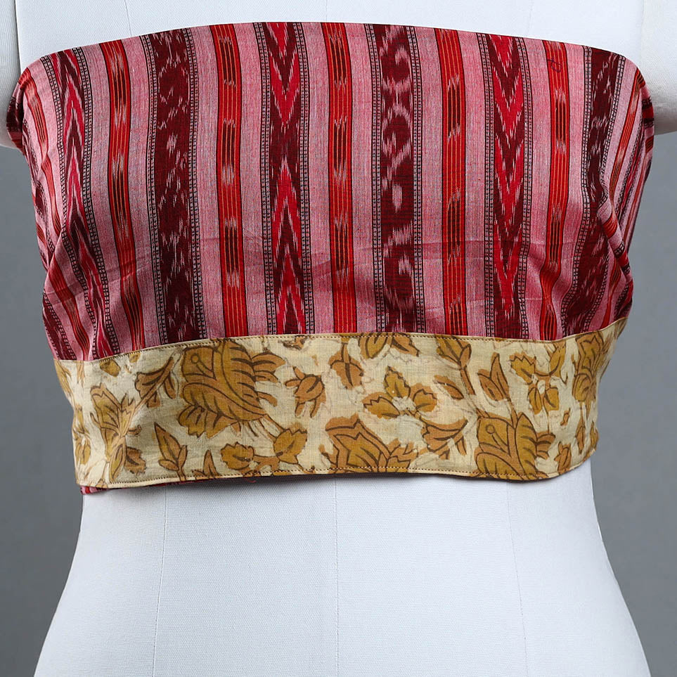 Red - Handmade Cotton Sambalpuri Ikat Blouse Piece 20