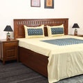 Yellow - jacquard with modal silk patch cotton bedsheet set