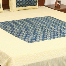 Yellow - jacquard with modal silk patch cotton bedsheet set