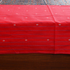 Red Jacquard with Ajrakh Modal Silk Patch Cotton Bedsheet Set