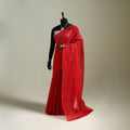 Red - Nazaakat Kota Doria Cotton Plain Saree with Blouse & Jewellery Set 106