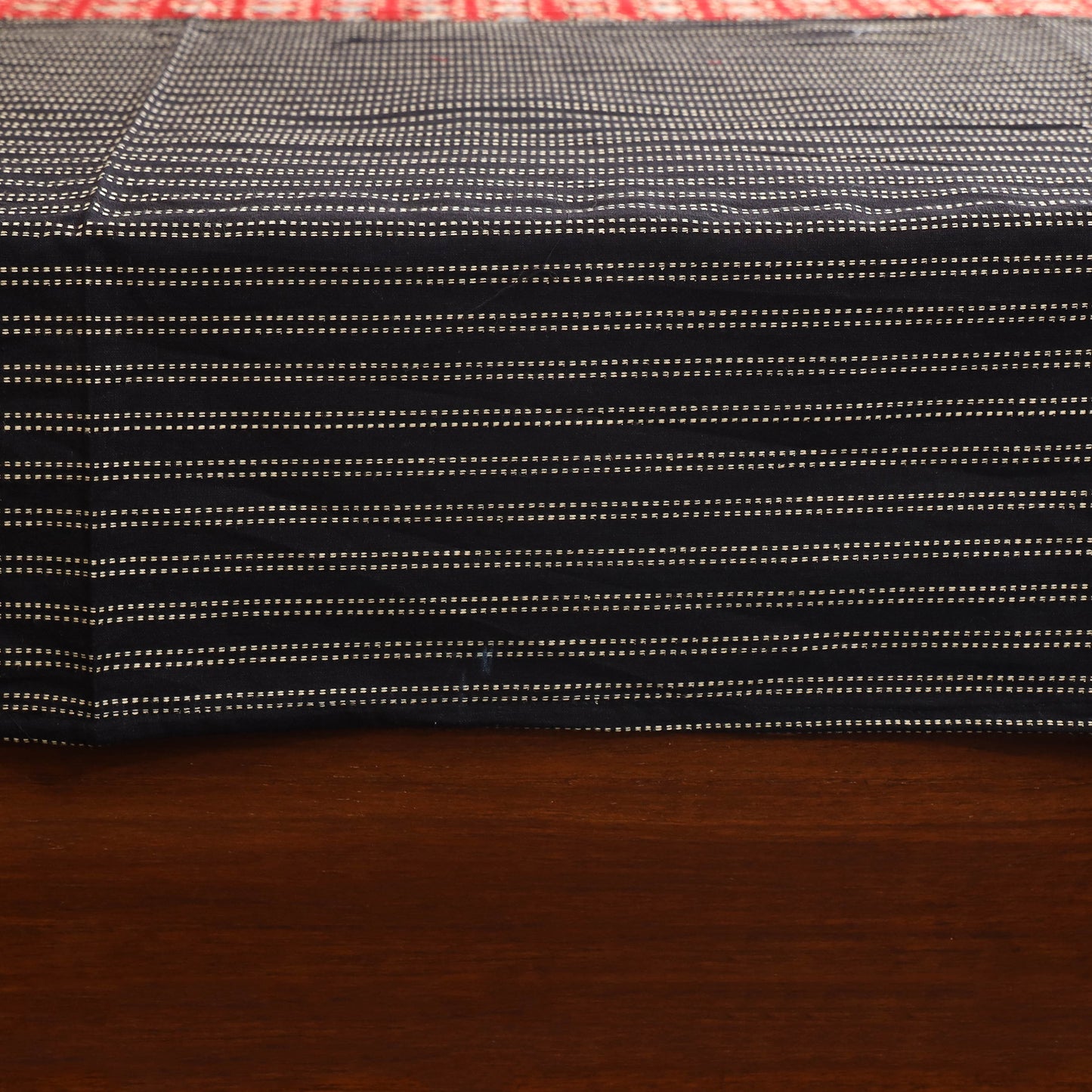 Black Jacquard with Ajrakh Modal Silk Patch Cotton Bedsheet Set