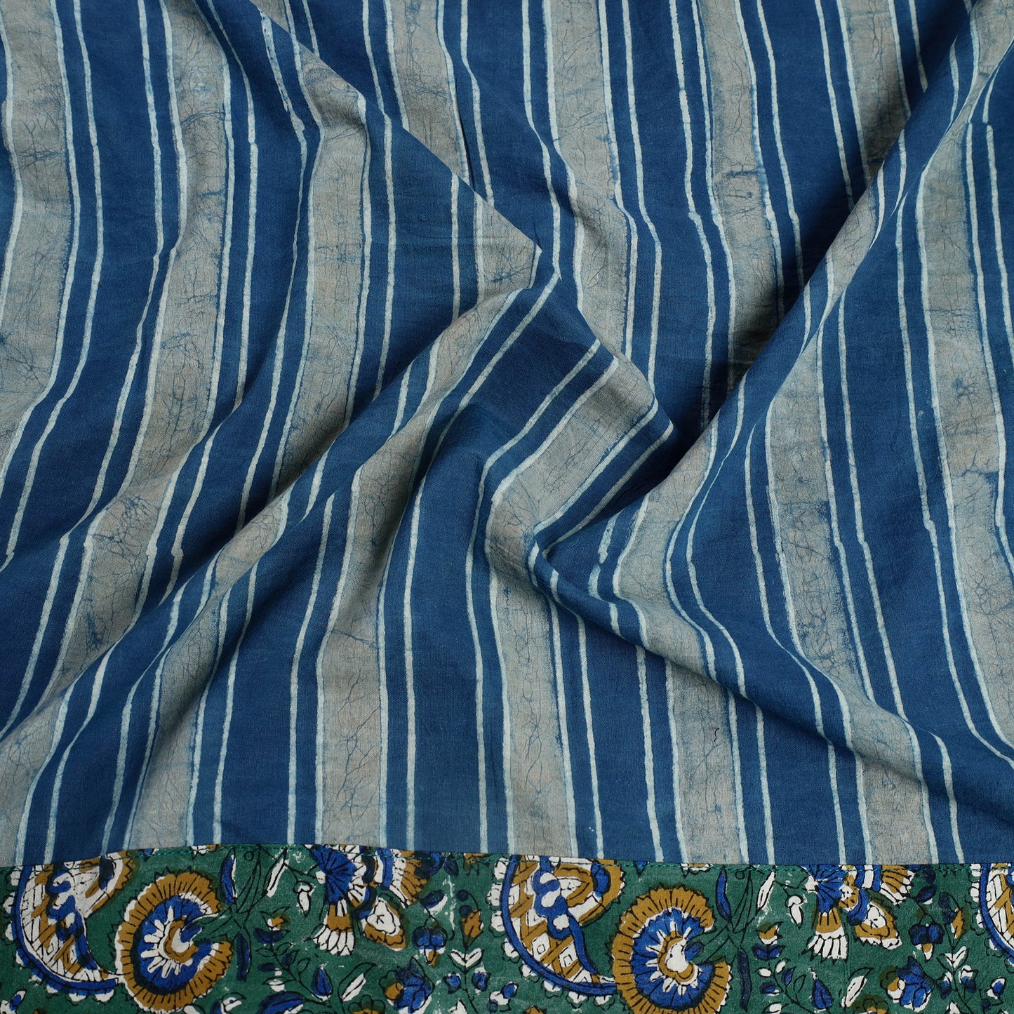 Blue - Block Printed Cotton Akola Blouse Piece 14