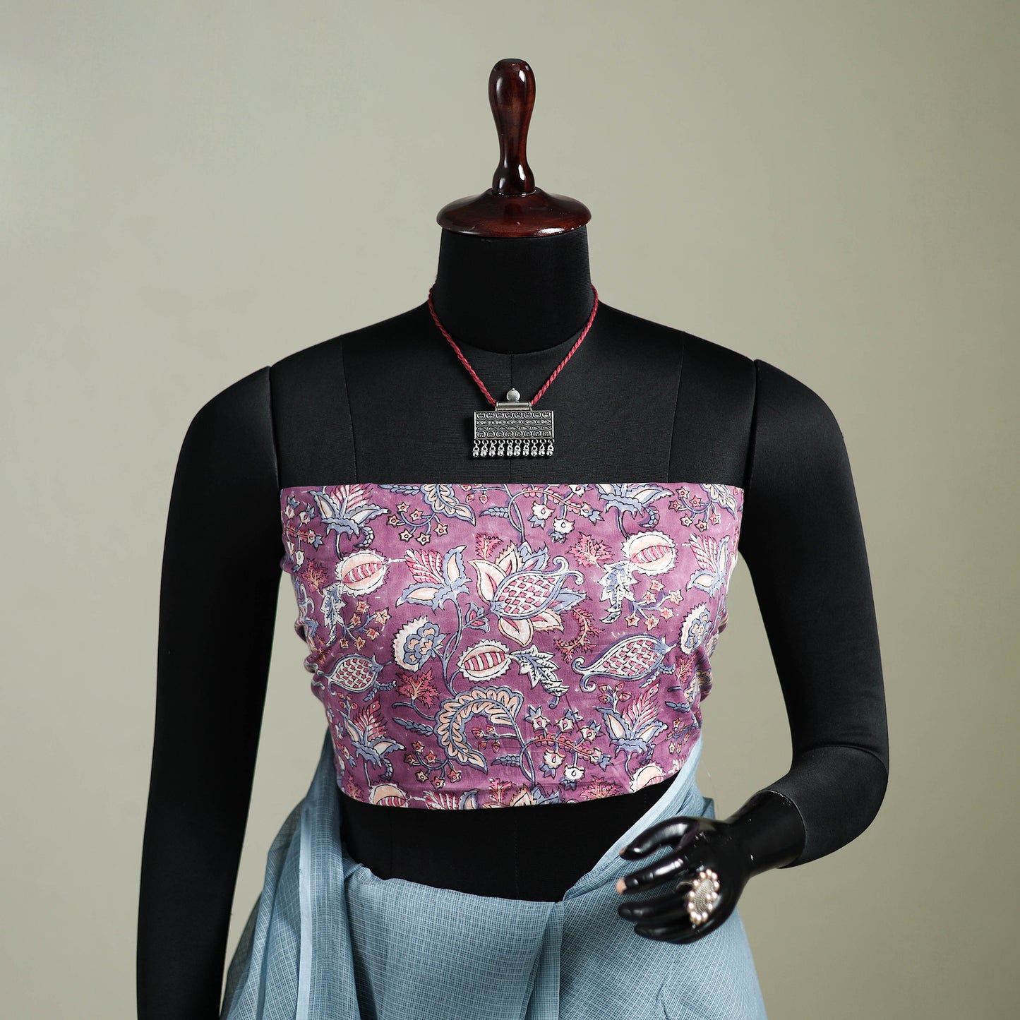 Blue - Nazaakat Kota Doria Cotton Plain Saree with Blouse & Jewellery Set 107