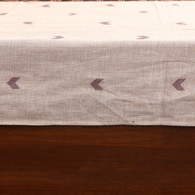 Beige Jacquard with Ajrakh Modal Silk Patch Cotton Bedsheet Set