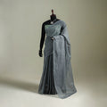 Grey - Nazaakat Kota Doria Cotton Plain Saree with Blouse & Jewellery Set 108
