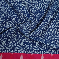 Blue - Hand Printed Cotton Batik Blouse Piece 07