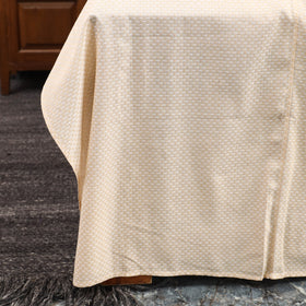 Beige Jacquard with Ajrakh Modal Silk Patch Cotton Bedsheet Set